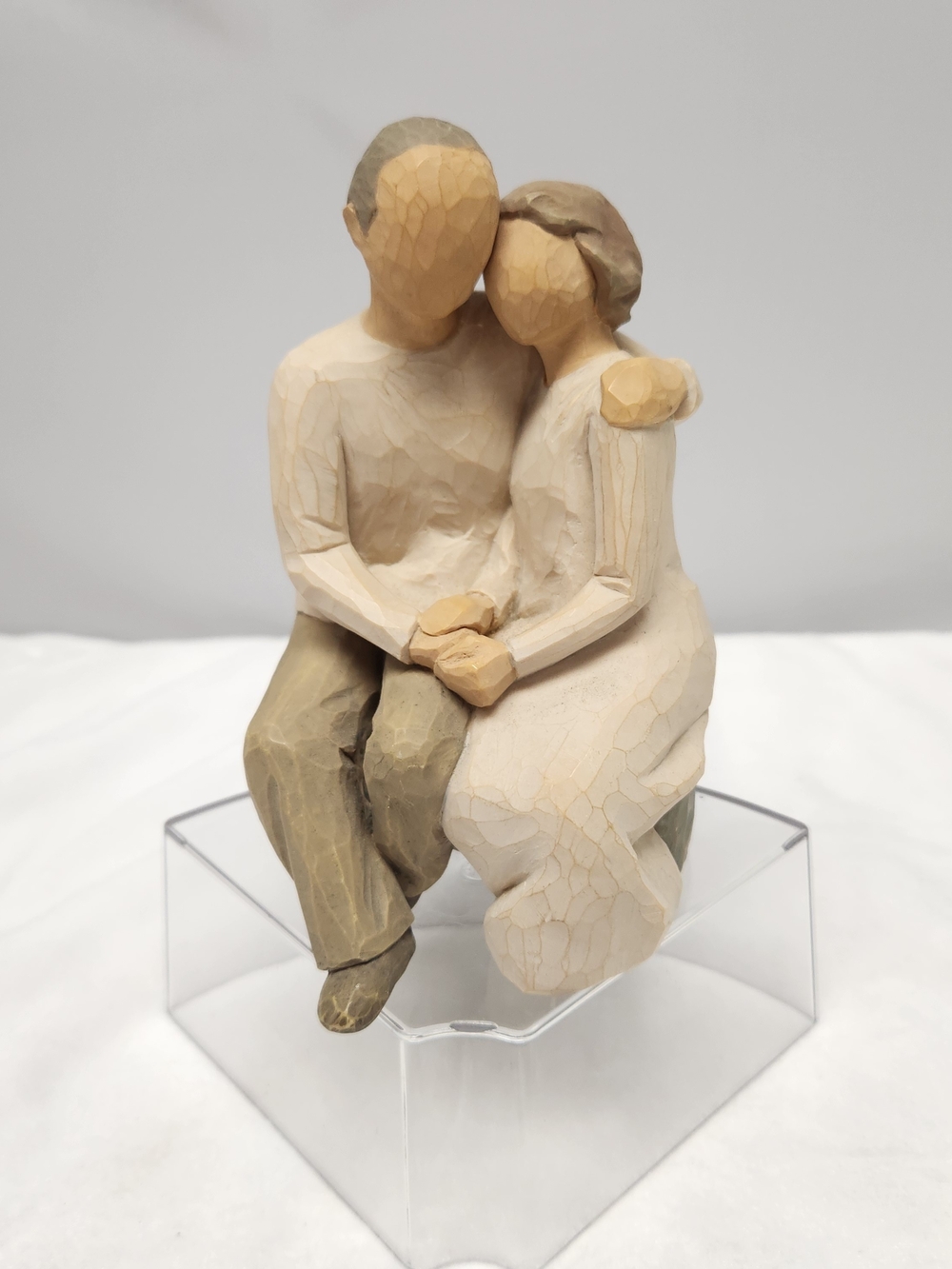 Willow Tree Cream and Tan Sitting Couple Sculpture